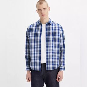 Levi's Classic 1 Pocket Standard Shirt - Peter Plaid Arctic Ice - Black - XS